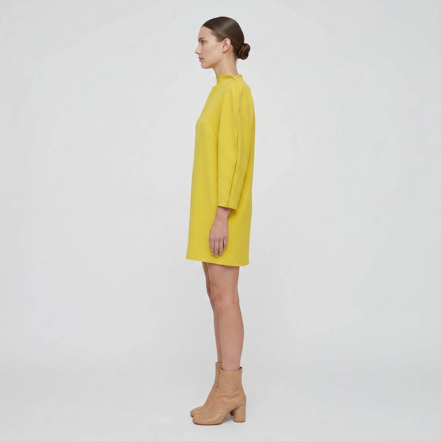 Yellow Cocoon Shift Dress