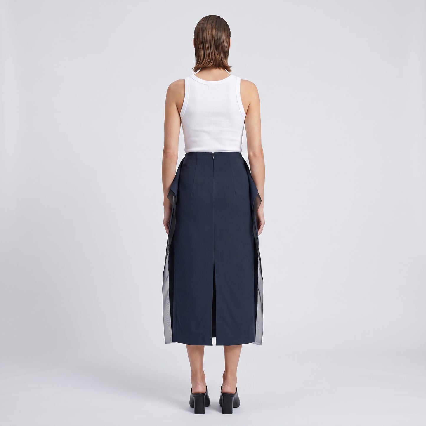 Structured Layered Navy Skirt