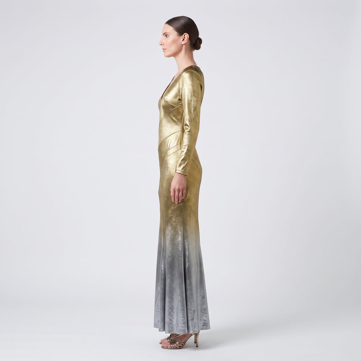 Metallic Ombre Mermaid Gown