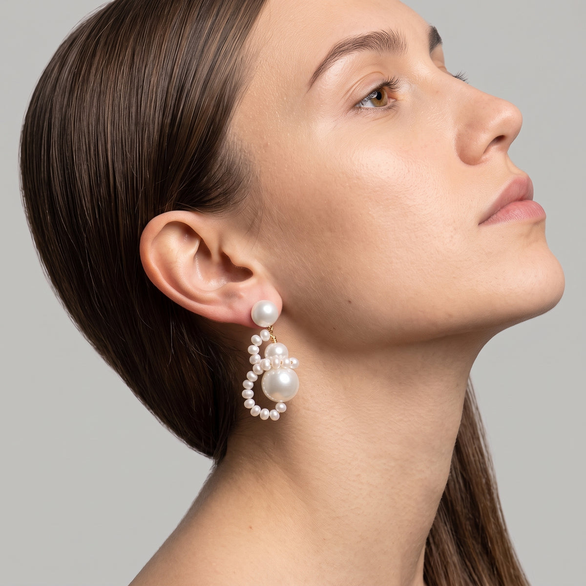 Sculptural Pearl Drop Earrings