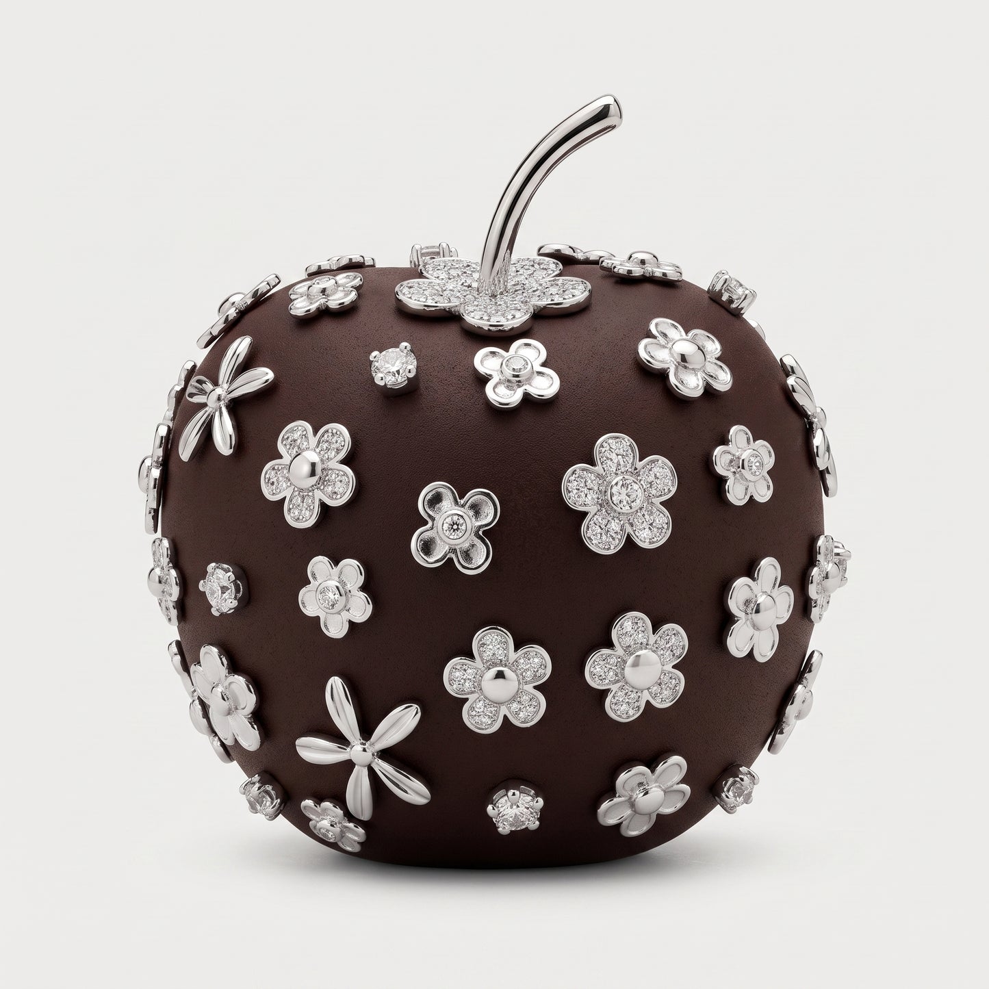 Jeweled Floral Decorative Apple