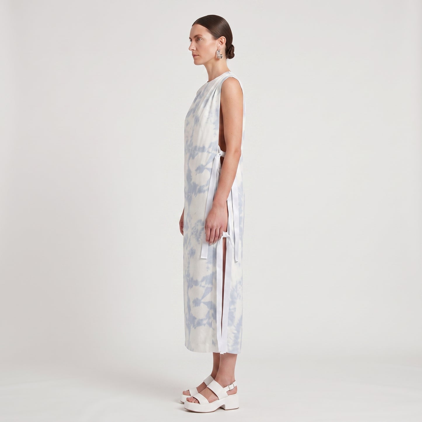 Tie-Dye Structured Midi Dress