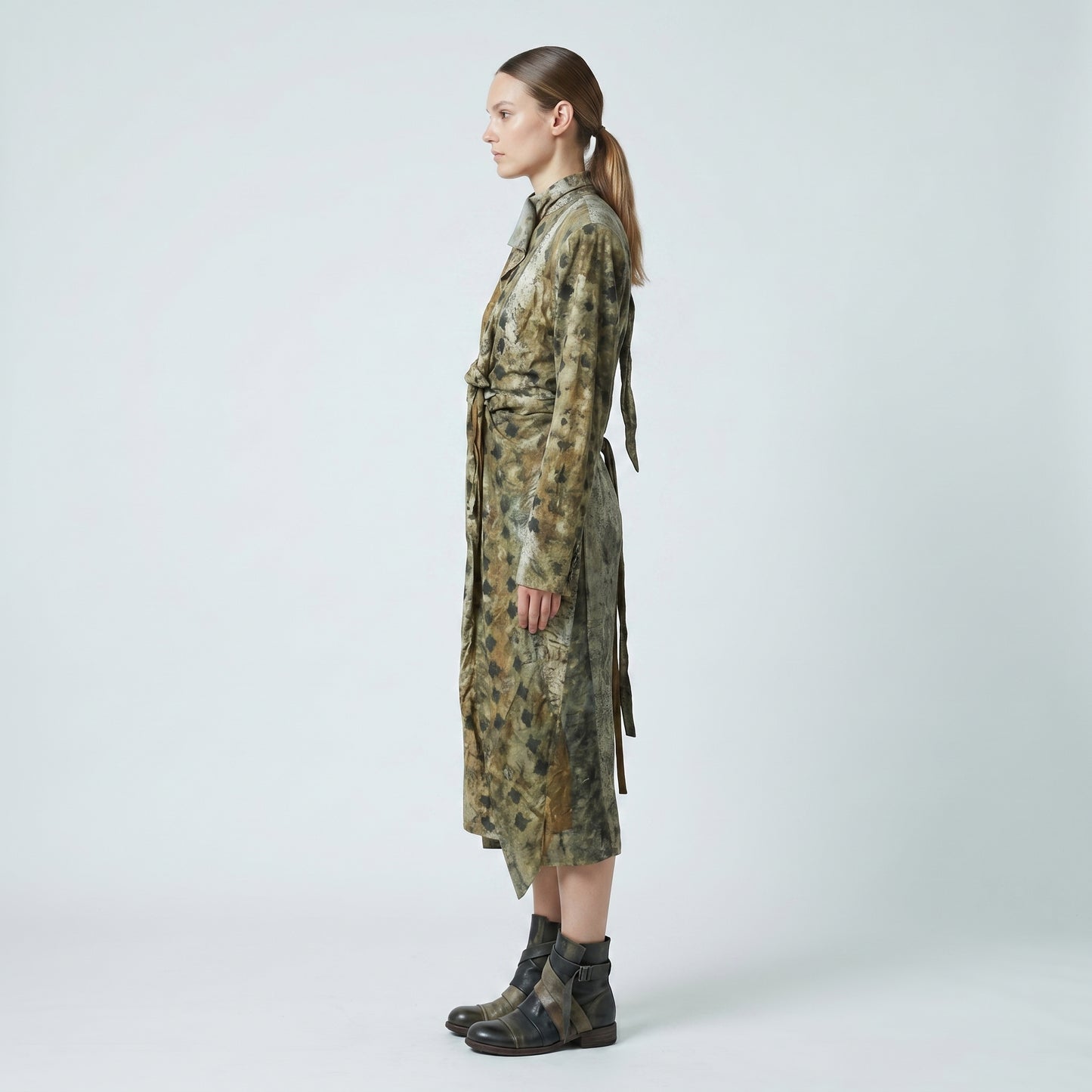 Abstract Patterned Twist Dress