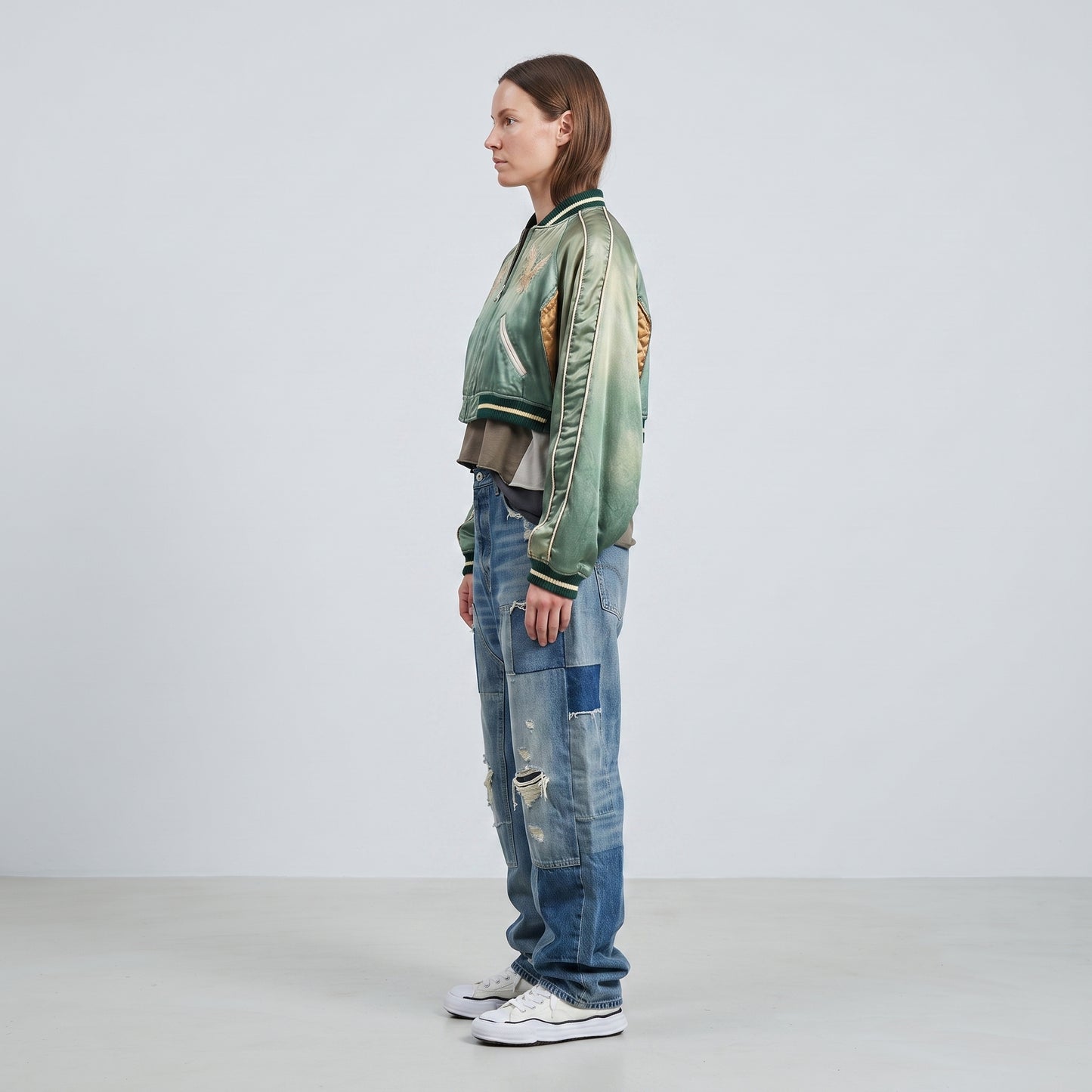 Embroidered Satin Souvenir Jacket