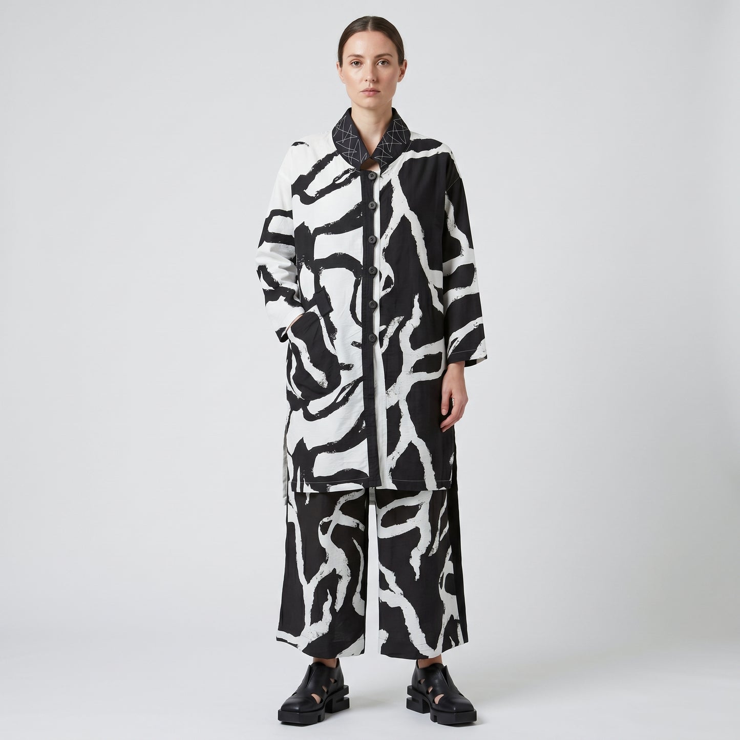 Abstract Print Structured Jacket