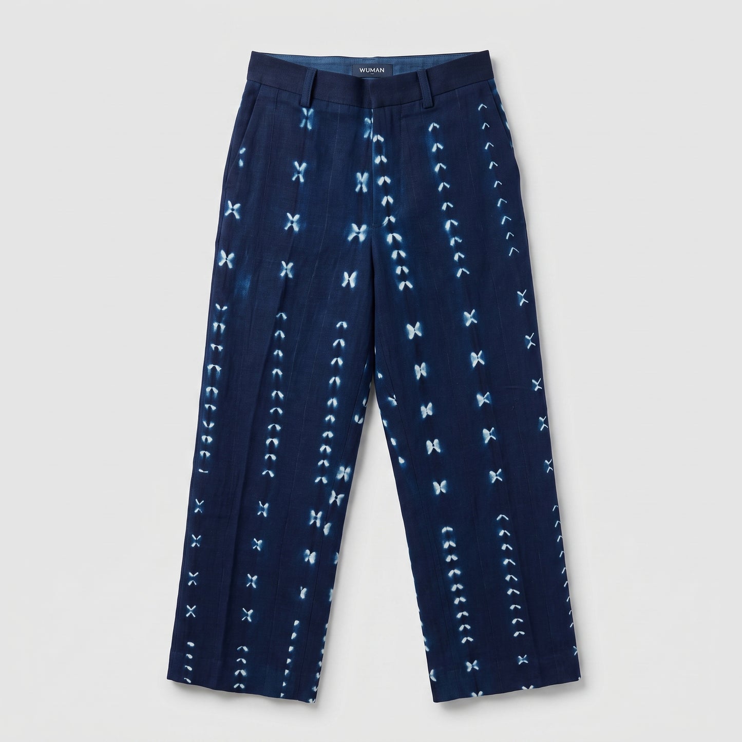 Indigo Shibori Patterned Trousers