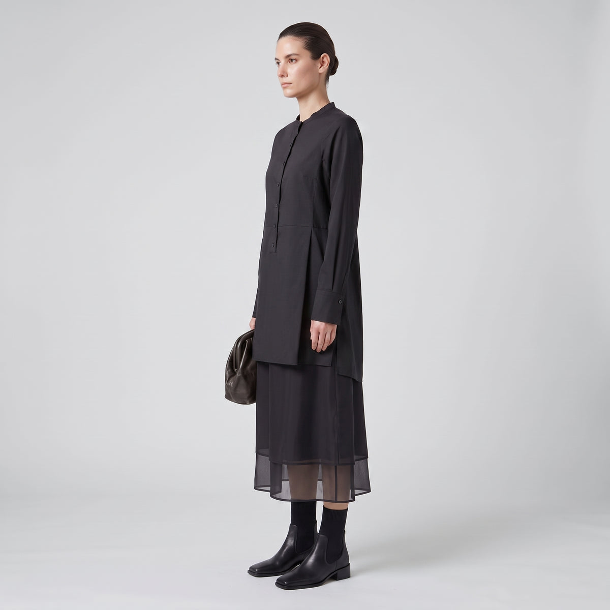 Minimalist Black Cotton Tunic