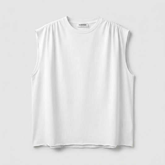 Minimalist Pleated Shoulder Tank