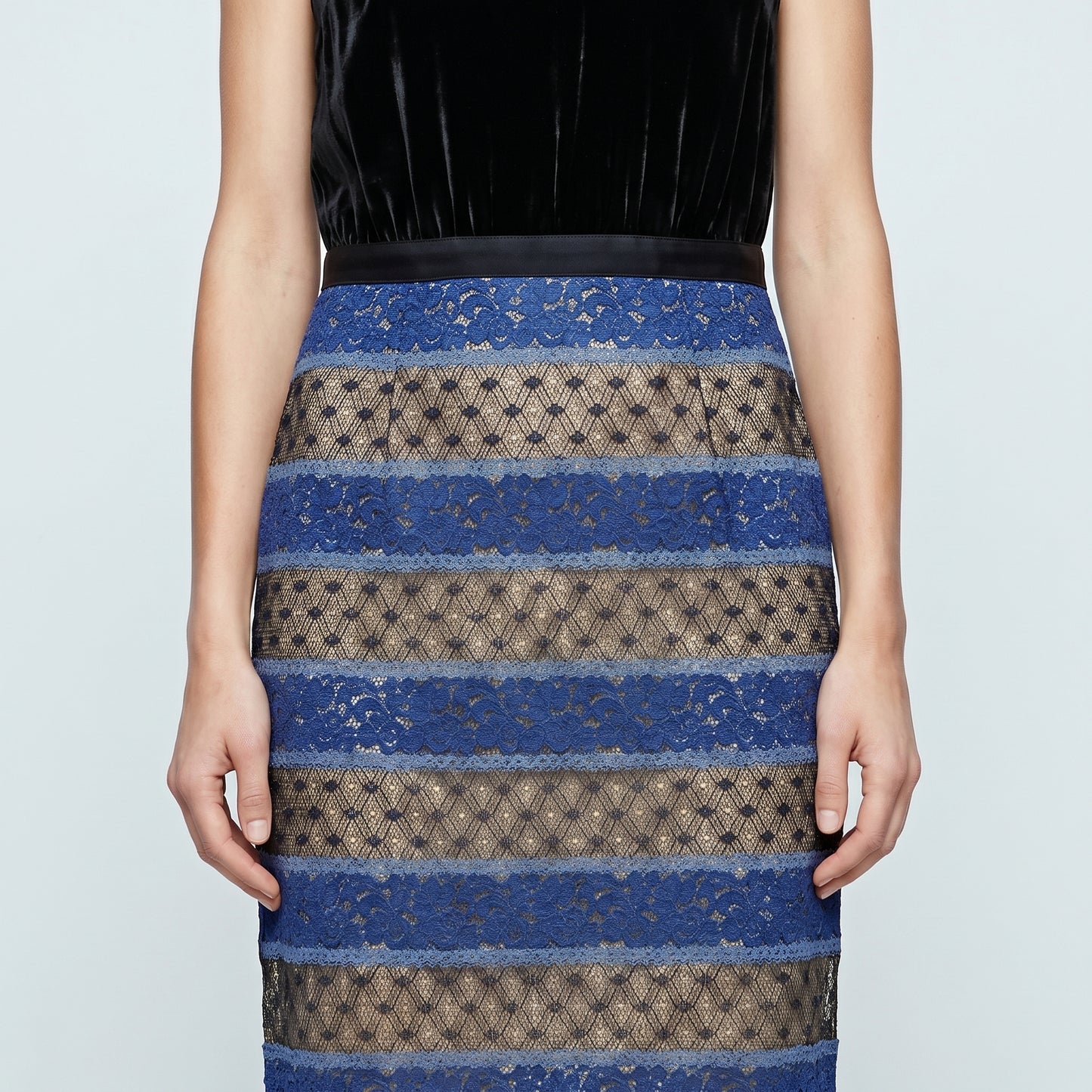 Velvet and Lace Sheath Dress