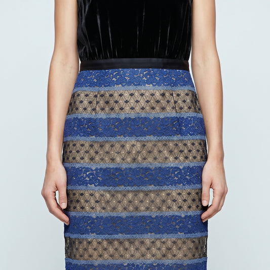 Velvet and Lace Sheath Dress