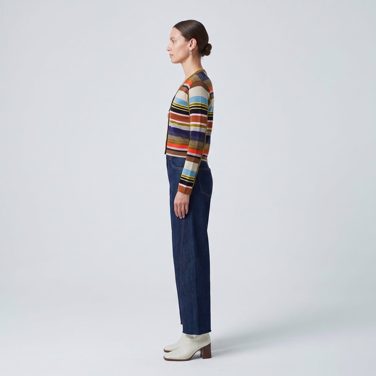 Multicolor Striped Knit Cardigan