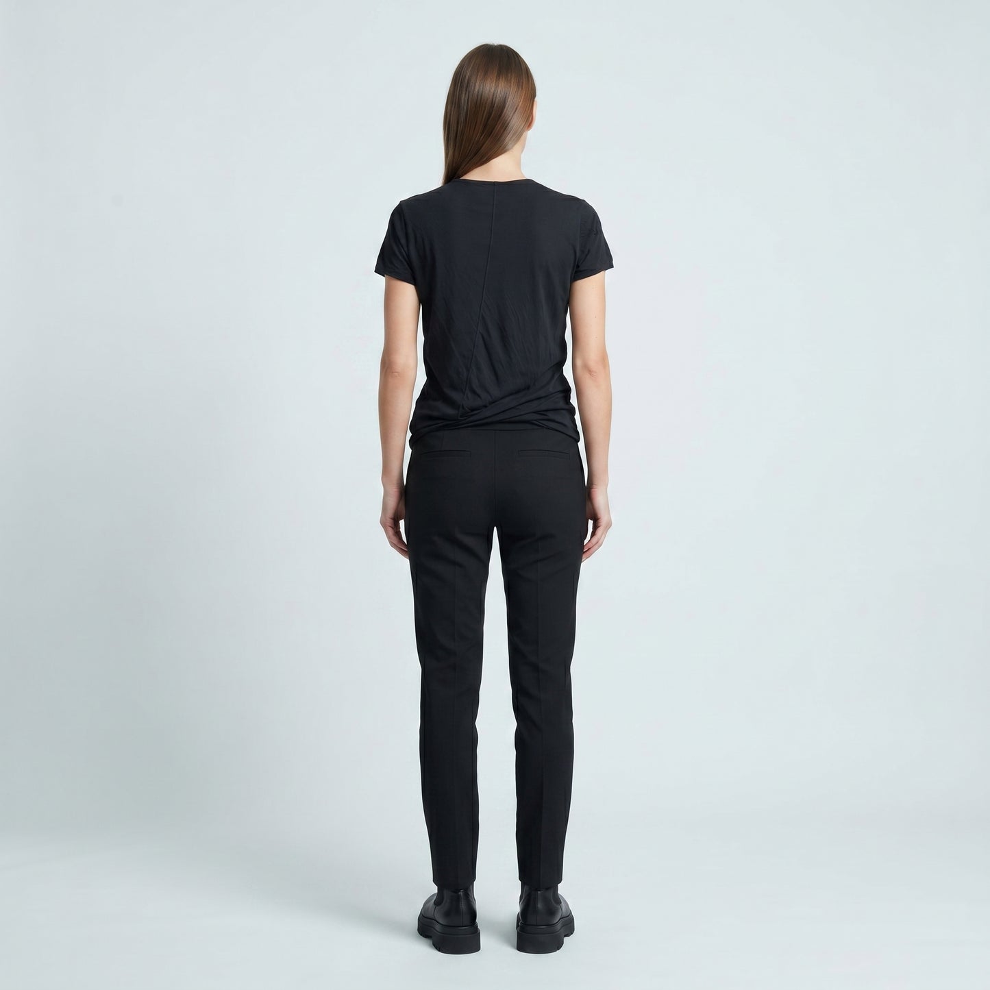 Geometric Seam Black Tee