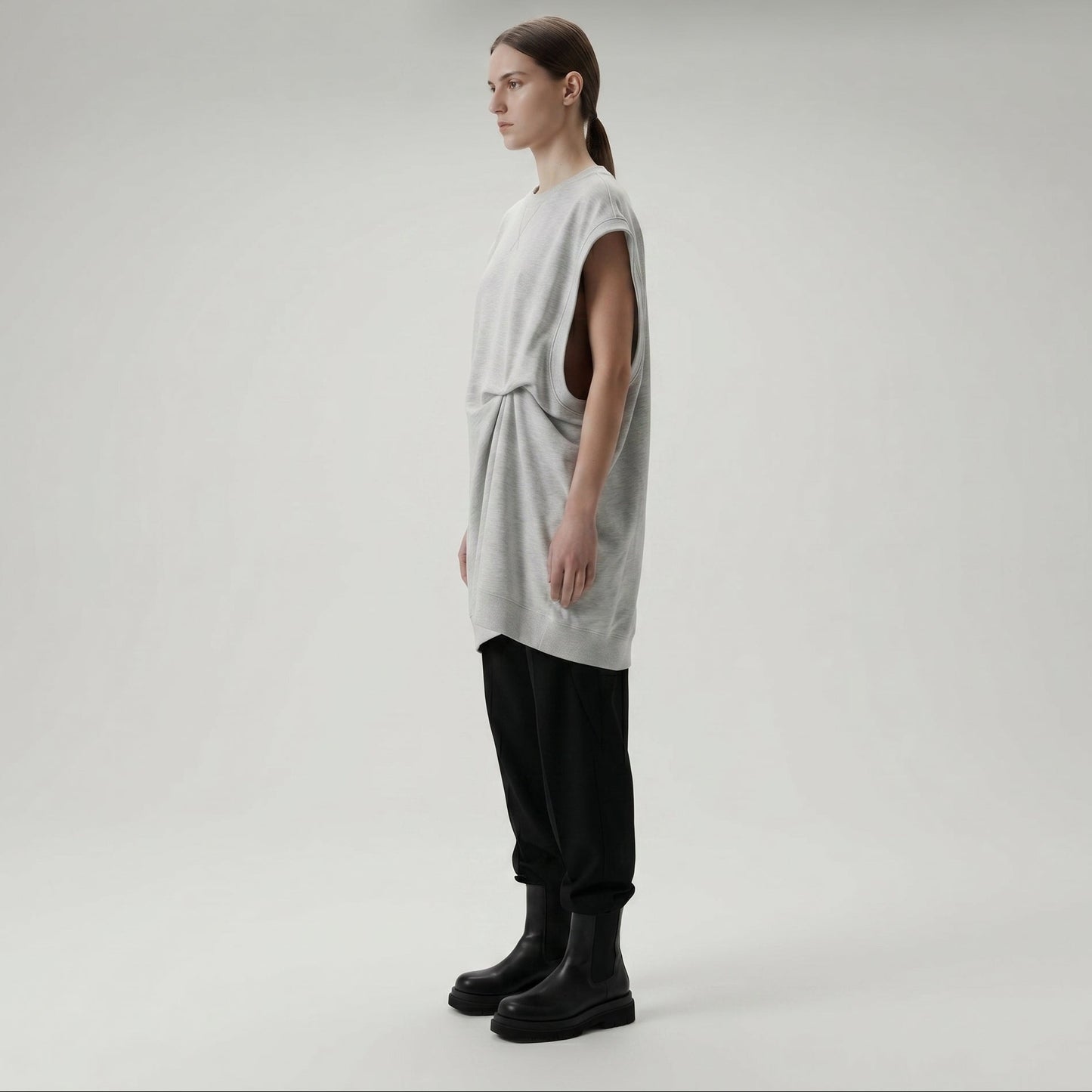 Sleeveless Crewneck Jersey Vest