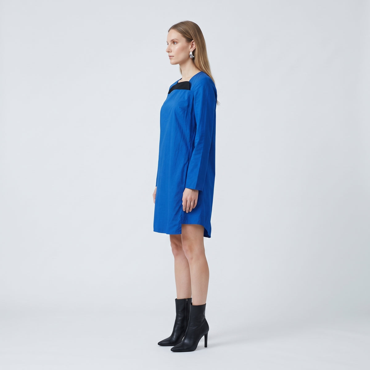 Blue Contrast Detail Long Sleeve