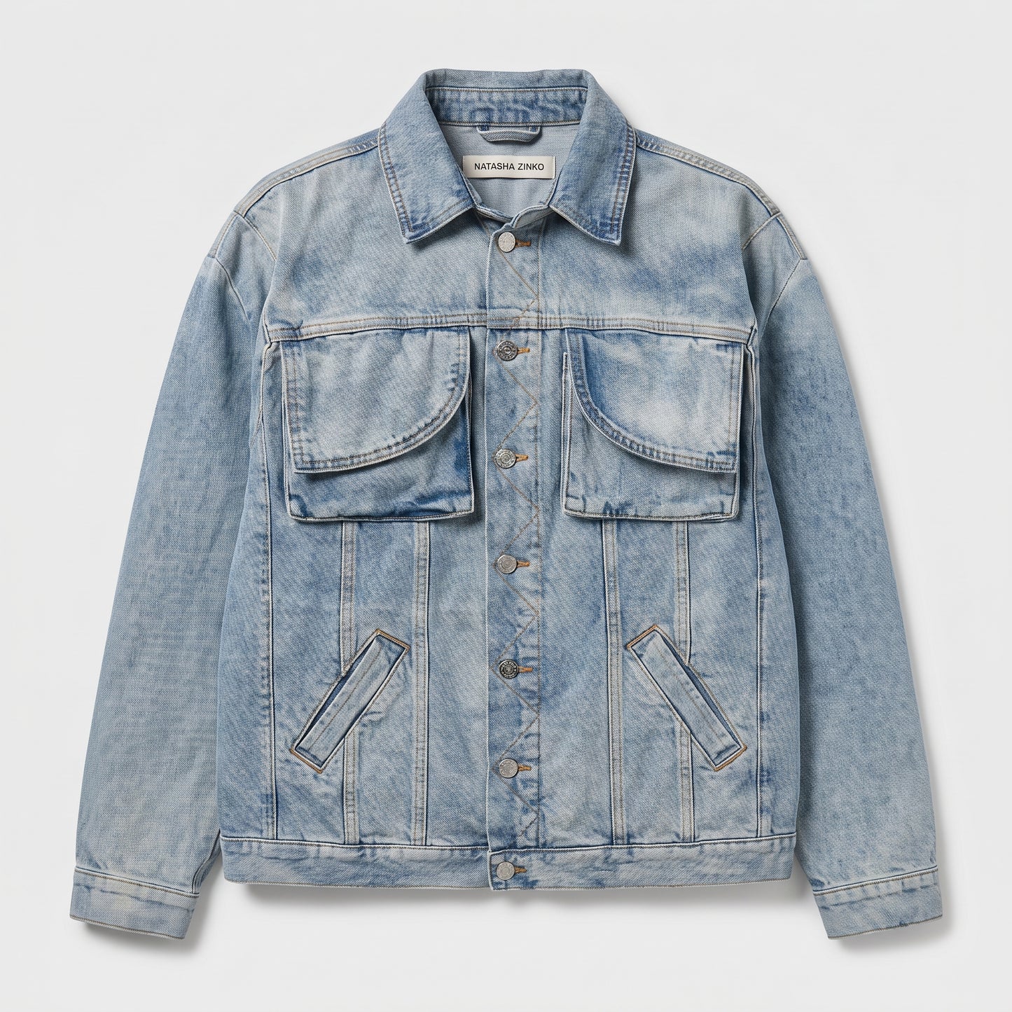 Distressed Light Wash Denim Jacket