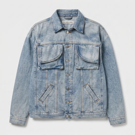 Distressed Light Wash Denim Jacket