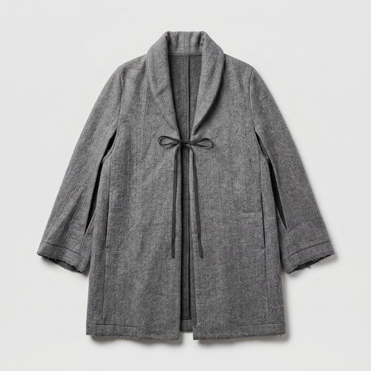 Textured Wool Shawl Collar Jacket