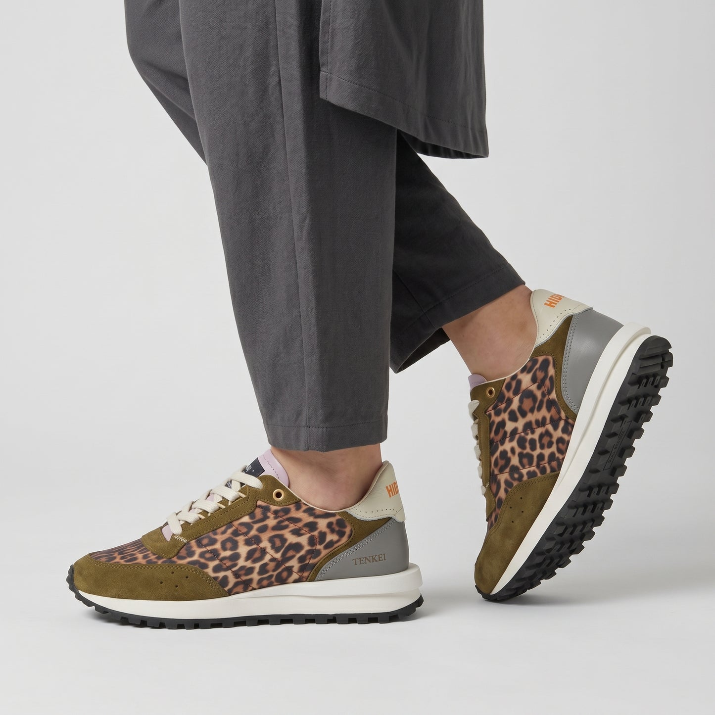 Leopard Print Suede Sneakers