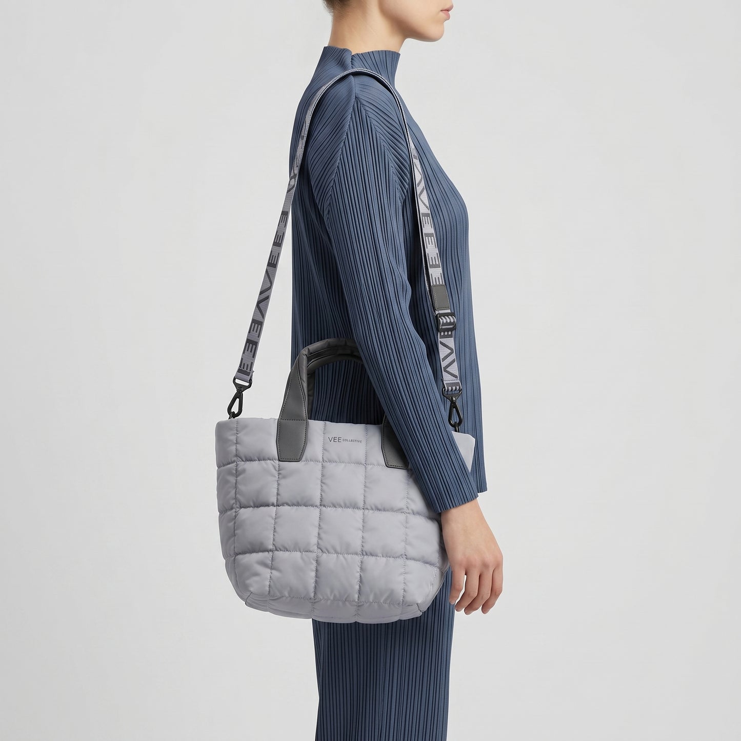 Quilted Lightweight Nylon Tote Bag