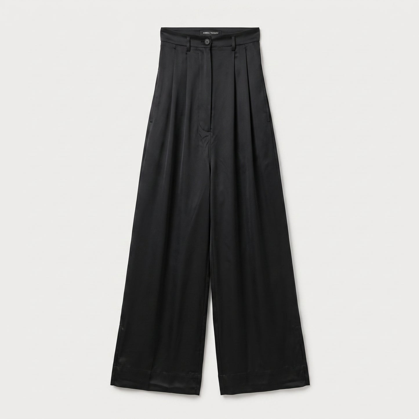 High-Waisted Satin Wide-Leg Trousers