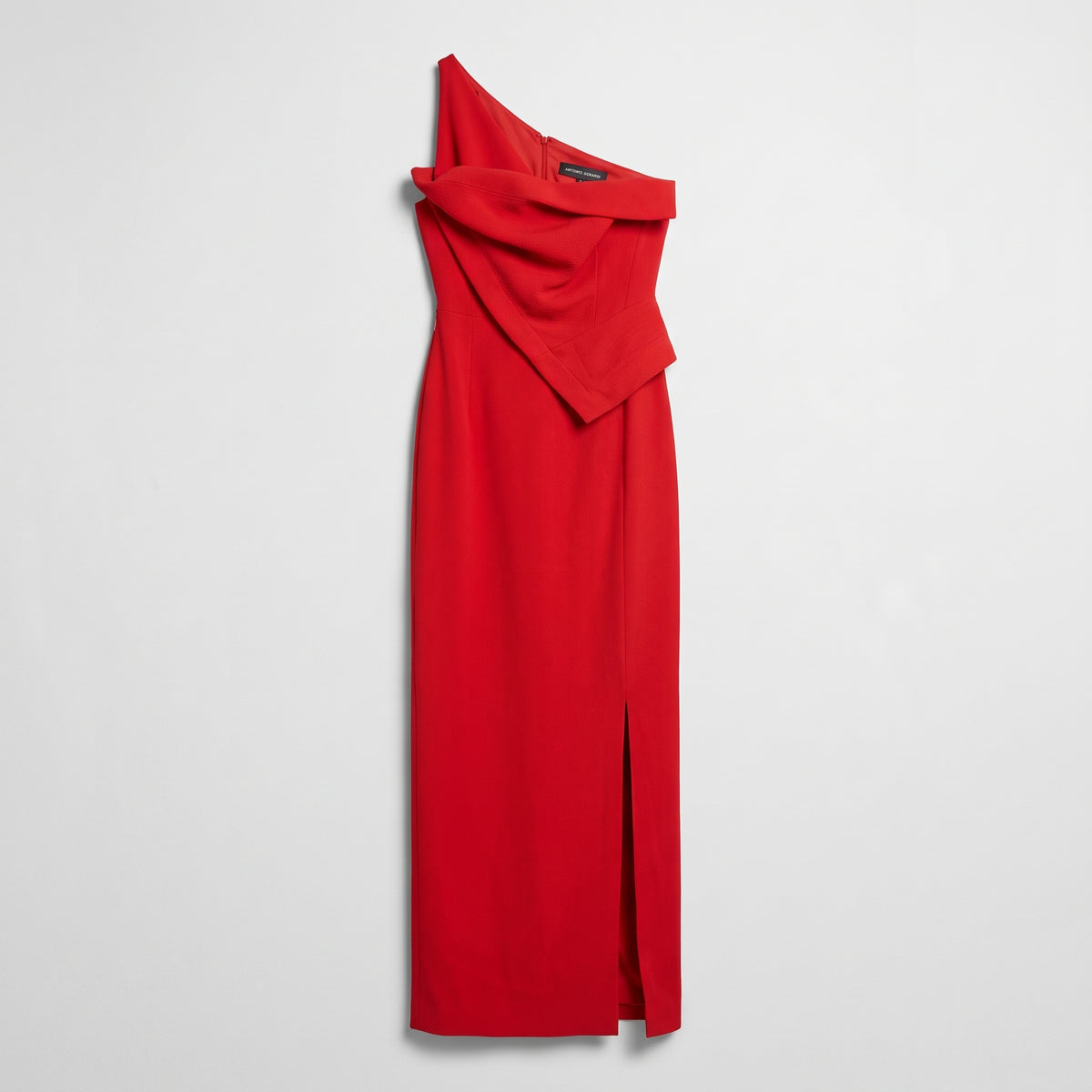 One-Shoulder Sculpted Red Gown