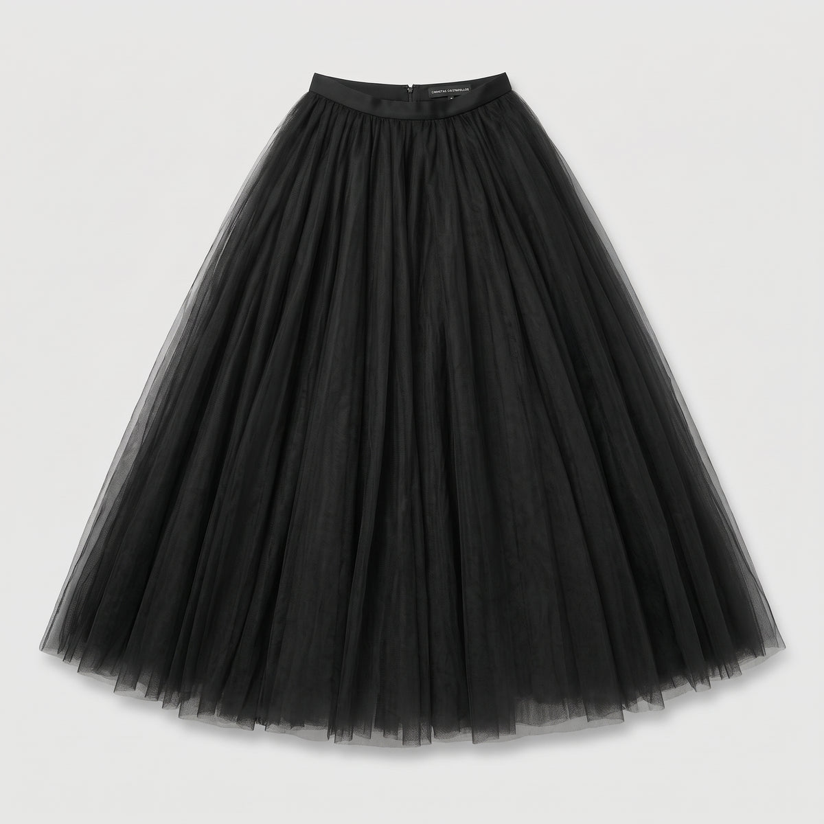 Elegant Black Tulle Maxi Skirt