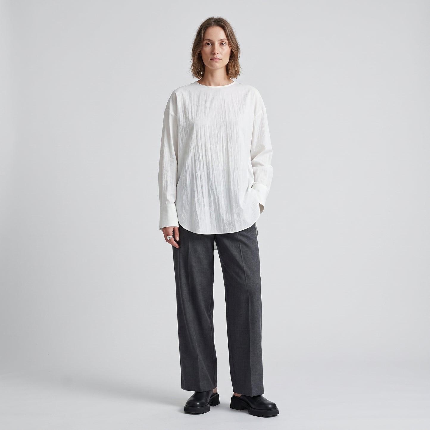 Minimalist White Cotton Blouse