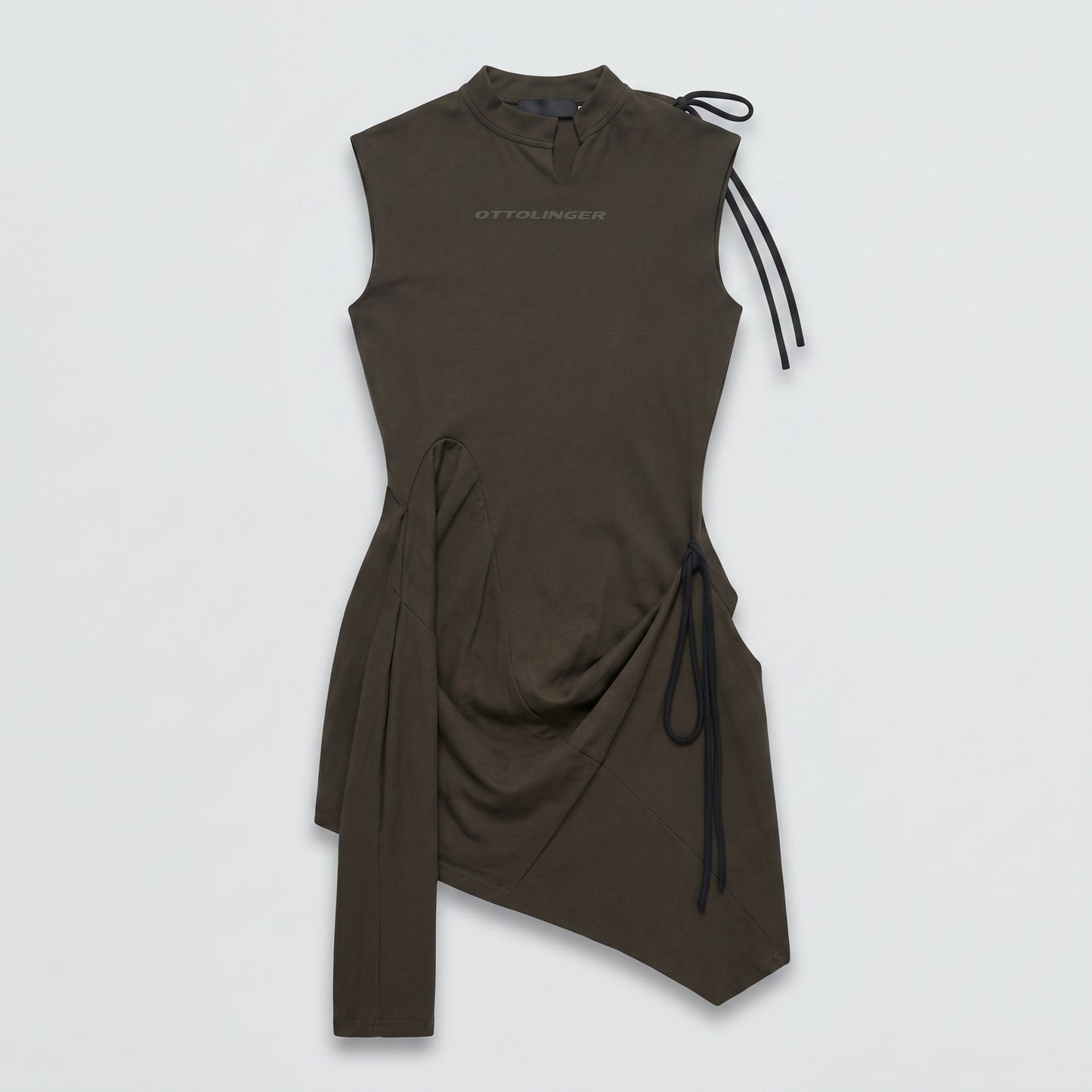 Asymmetric Sleeveless Drawstring Top