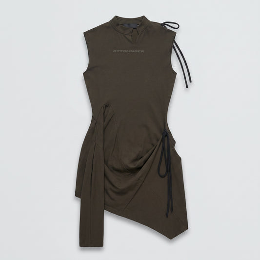Asymmetric Sleeveless Drawstring Top