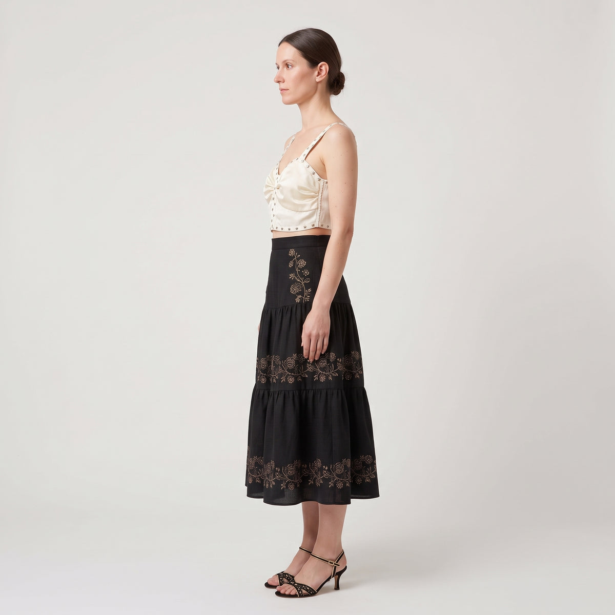 Embroidered Star Detail Crop Top