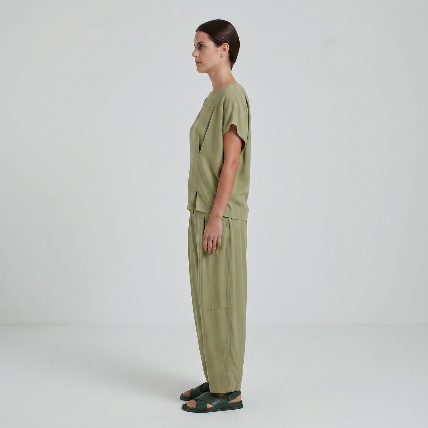 Sage Green Asymmetric Blouse