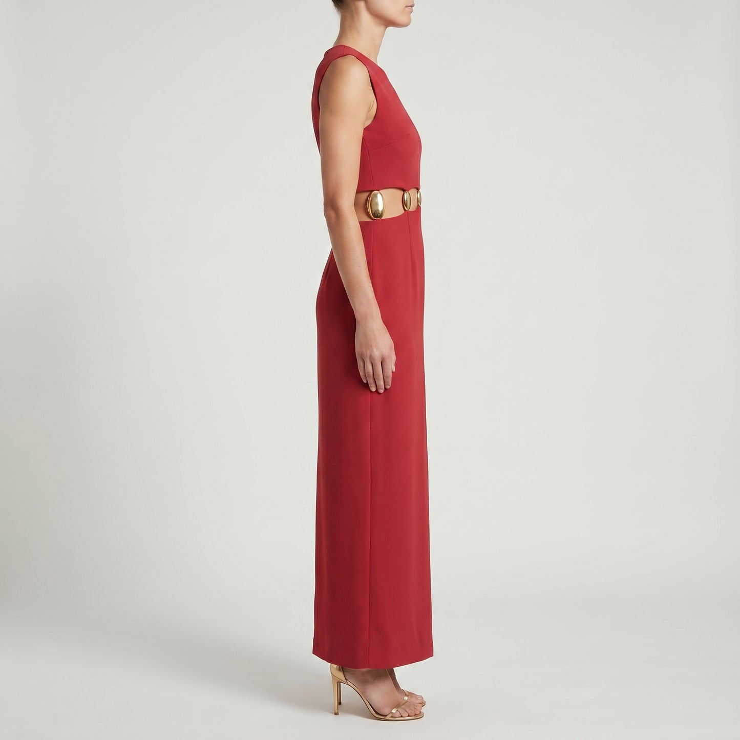 Cutout Embellished Midi Sheath Dress