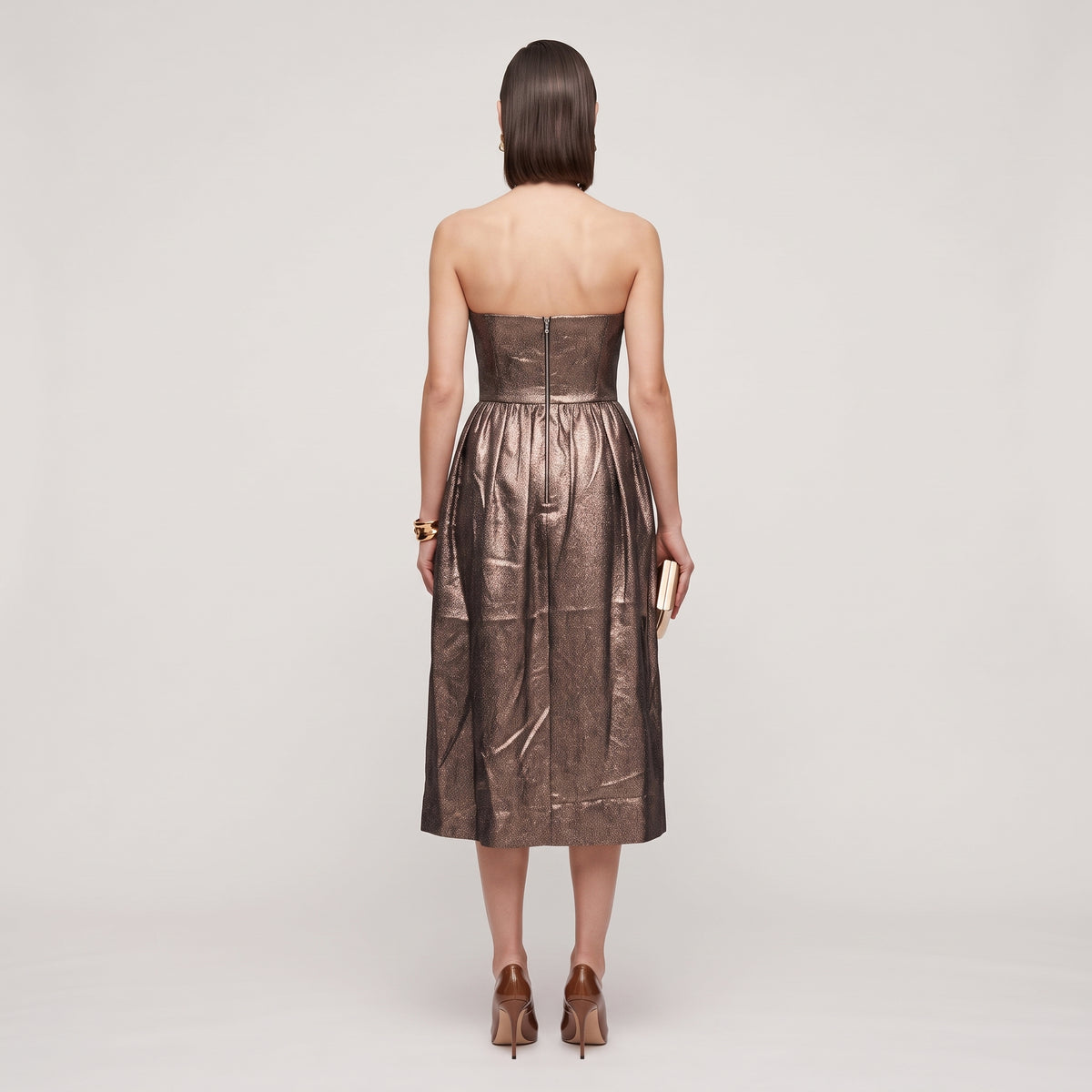 Metallic Strapless Cocktail Dress