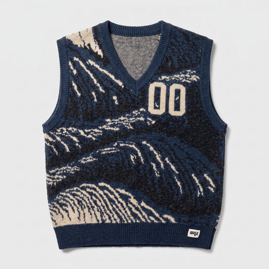 Graphic Knit V-Neck Vest