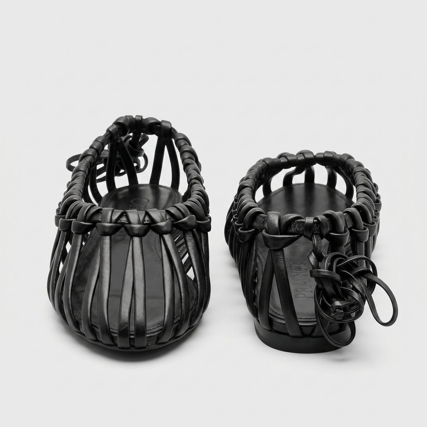 Woven Leather Cage Sandals