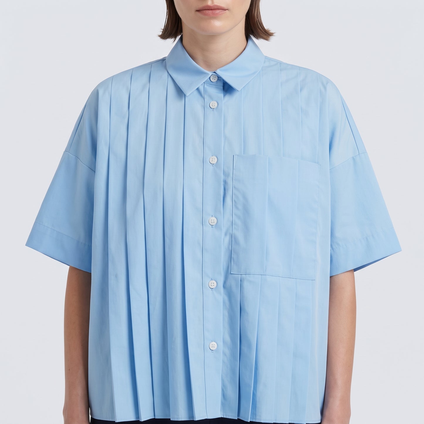 Pleated Short Sleeve Shirt