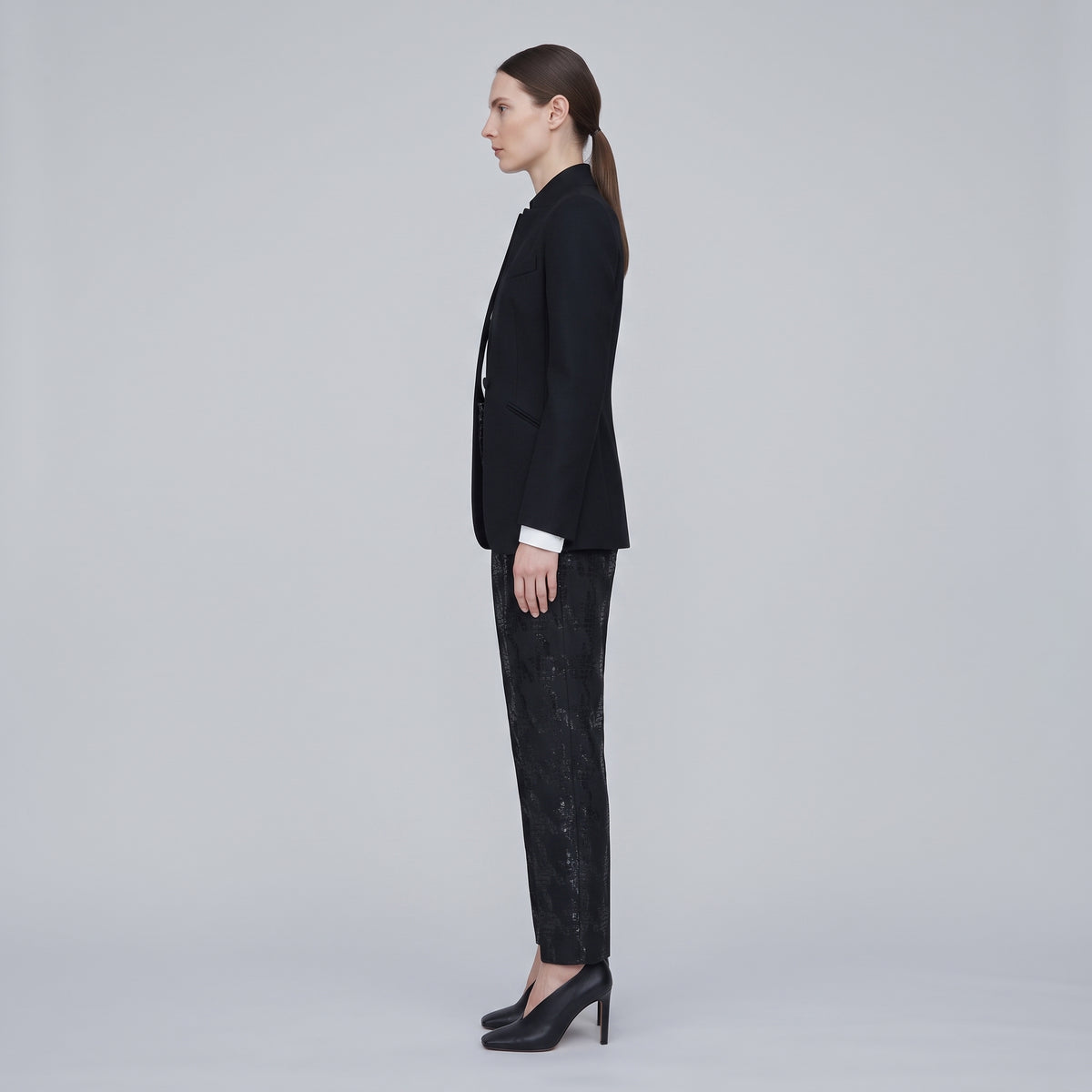Metallic Jacquard Tailored Trousers