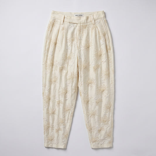 Embroidered Floral Tailored Trousers