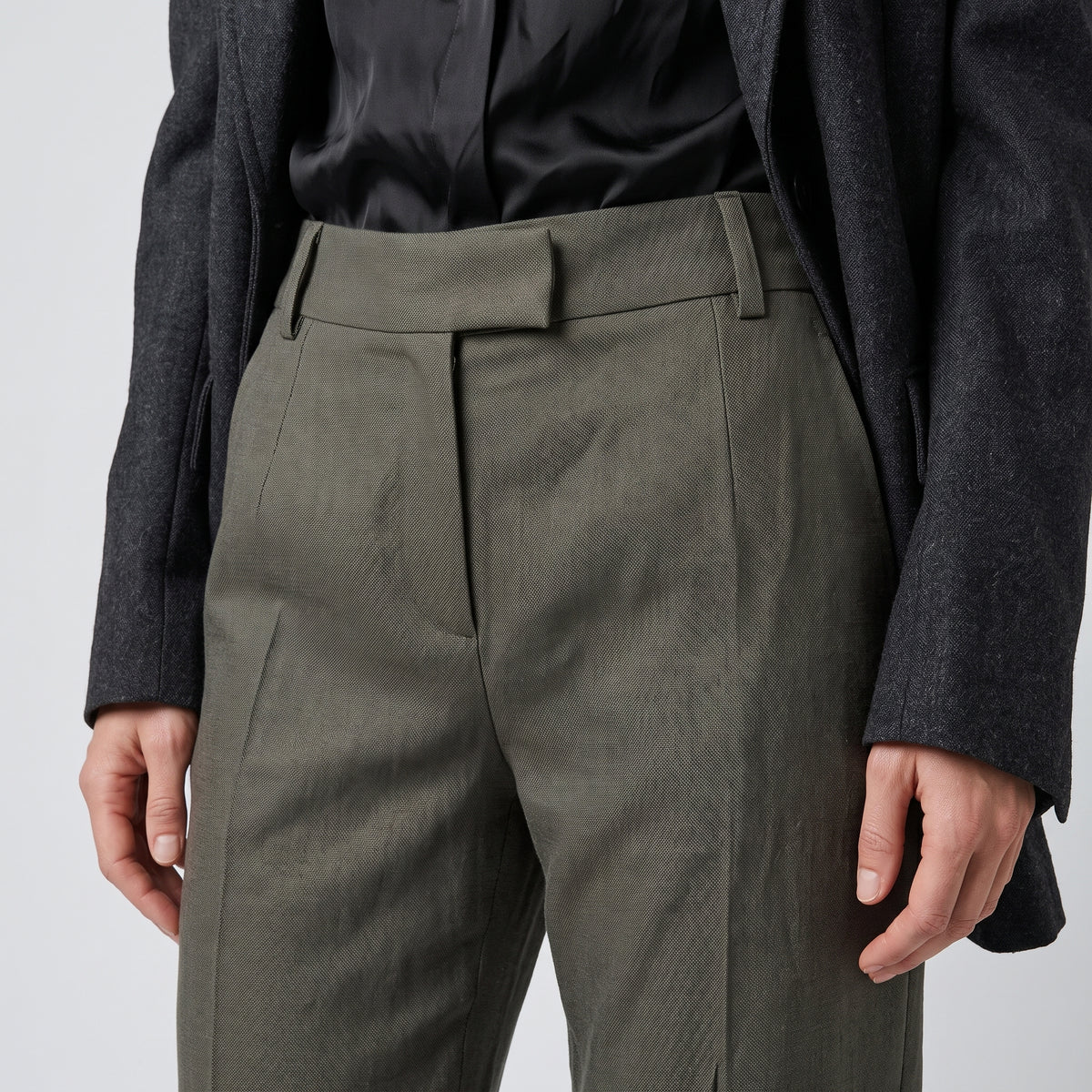 Tailored Linen Straight Leg Trousers