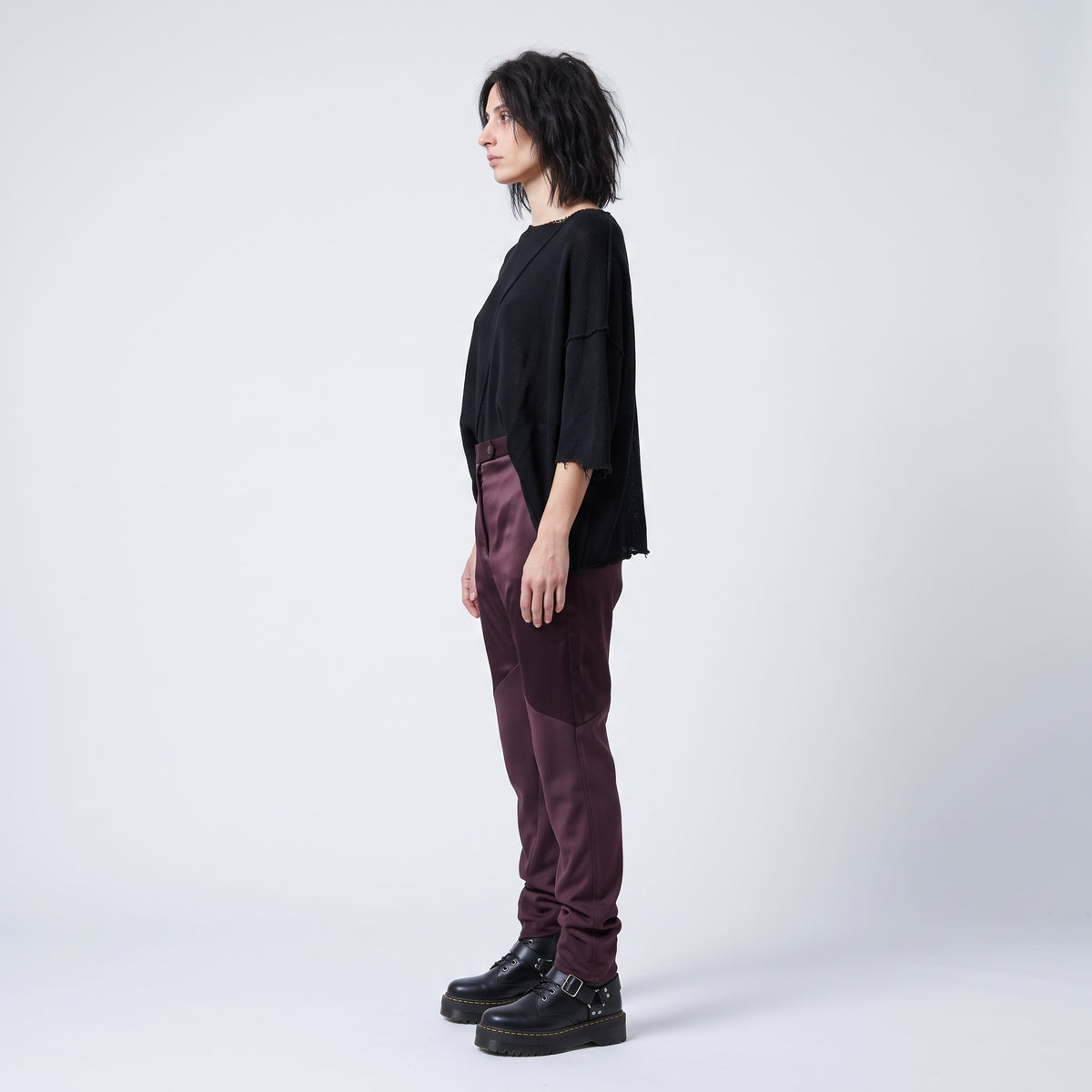 Satin Panel Tailored Trousers