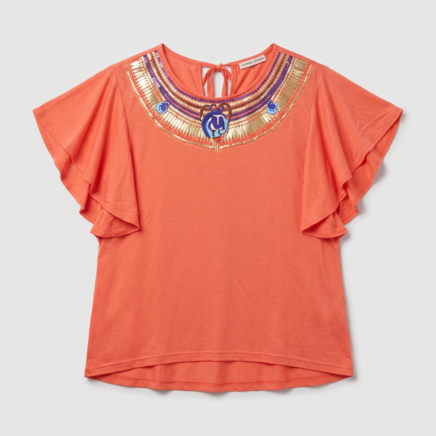 Embellished Flutter Sleeve Top