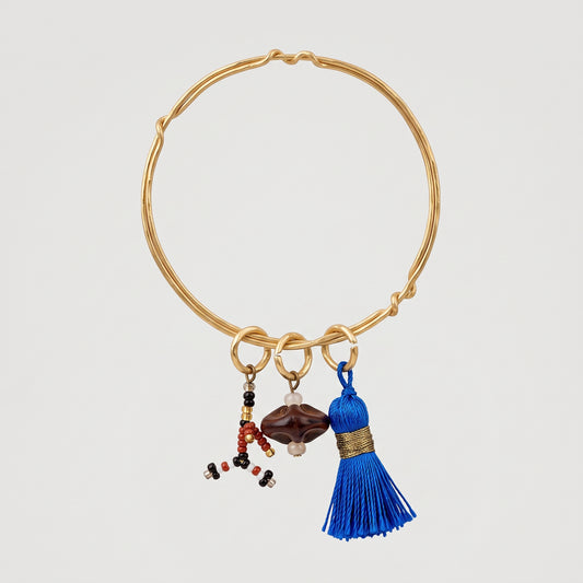 Gold Beaded Tassel Bangle