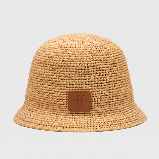 Woven Raffia Bucket Hat