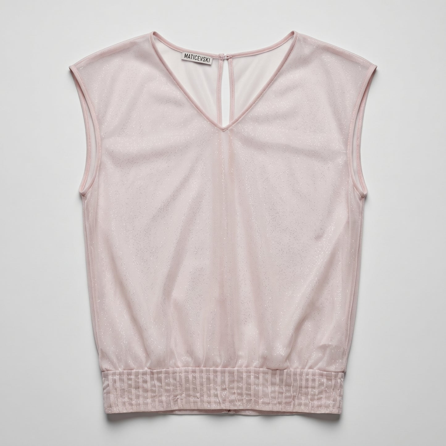 Pink Shimmer Sleeveless Blouse