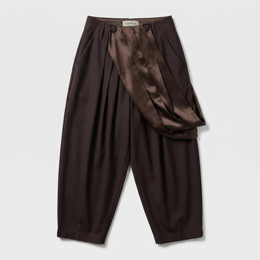 Draped Satin Accent Trousers