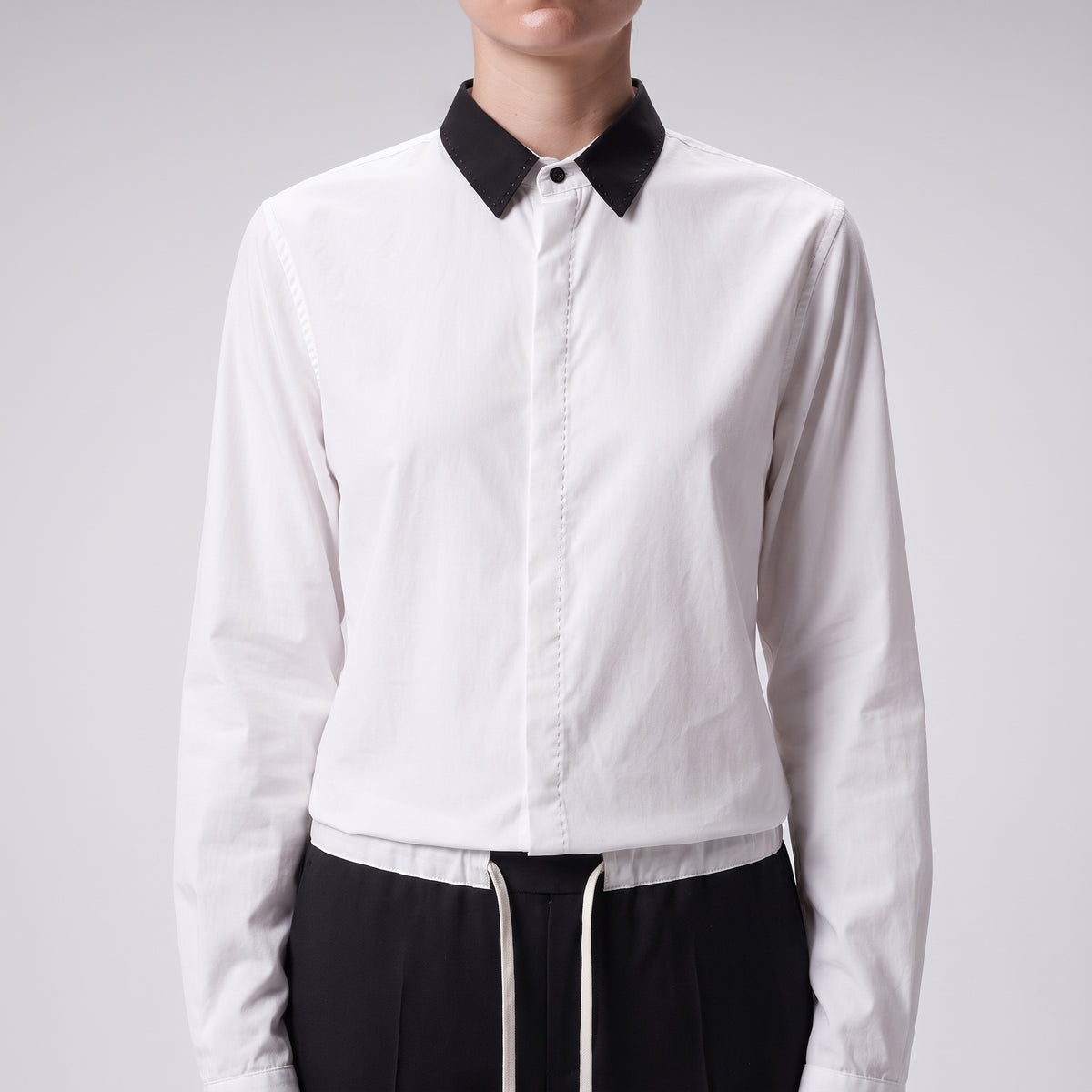 Contrast Collar Cotton Shirt