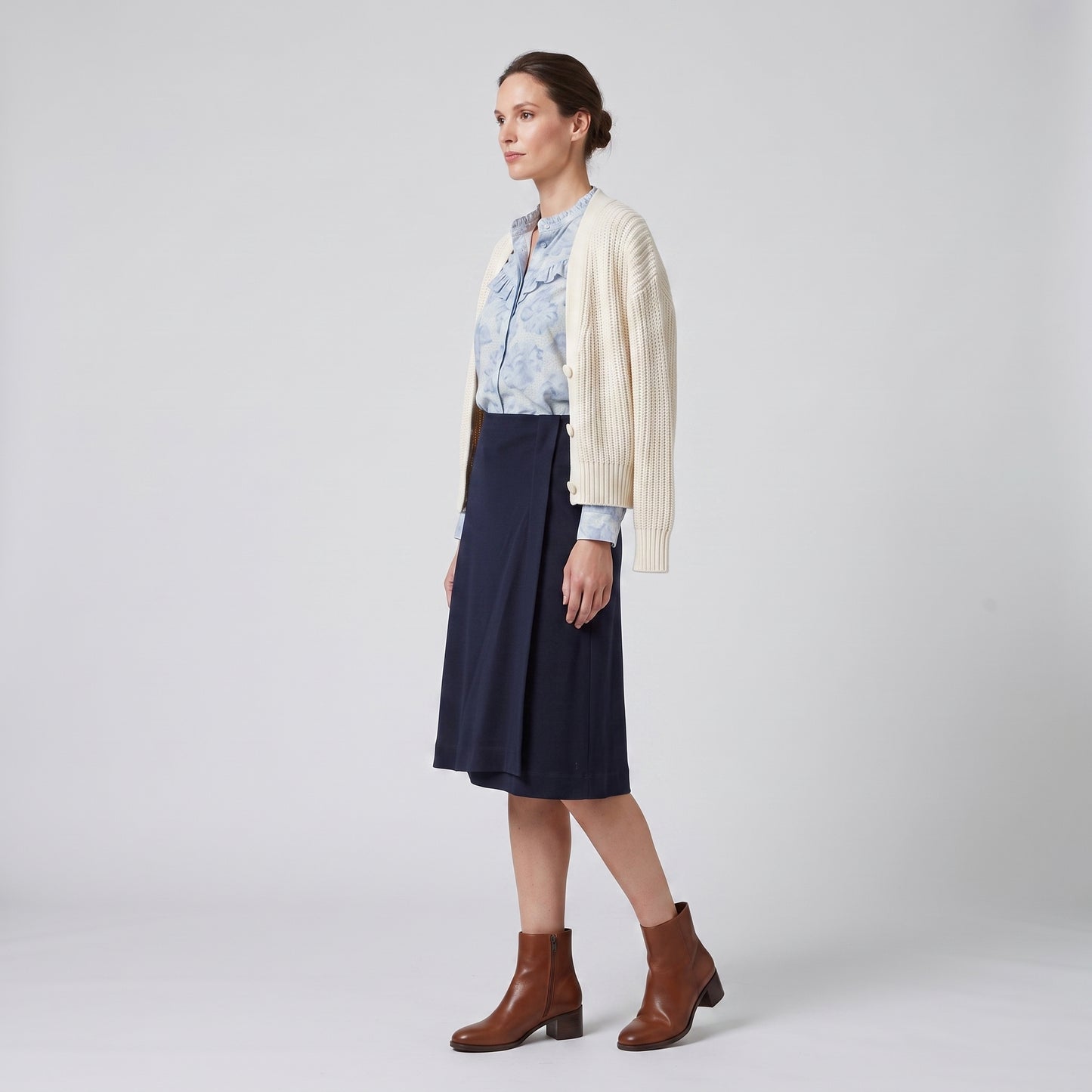 Minimalist Navy Wrap Skirt