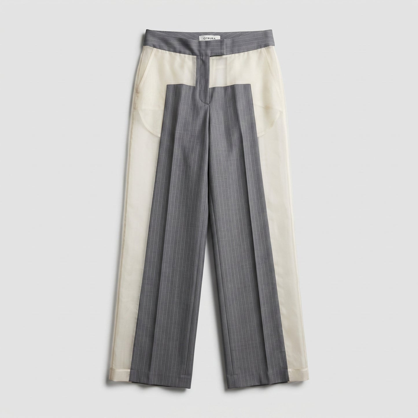 Pinstripe Paneled Tailored Trousers