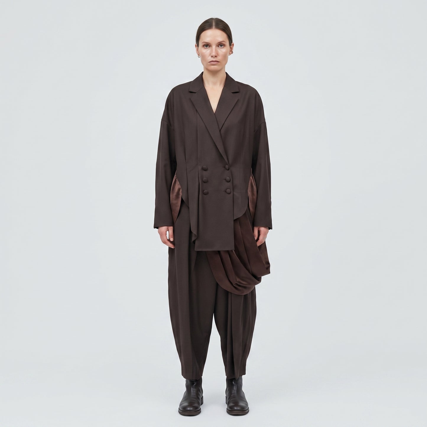Structured Double-Breasted Tailored Jacket
