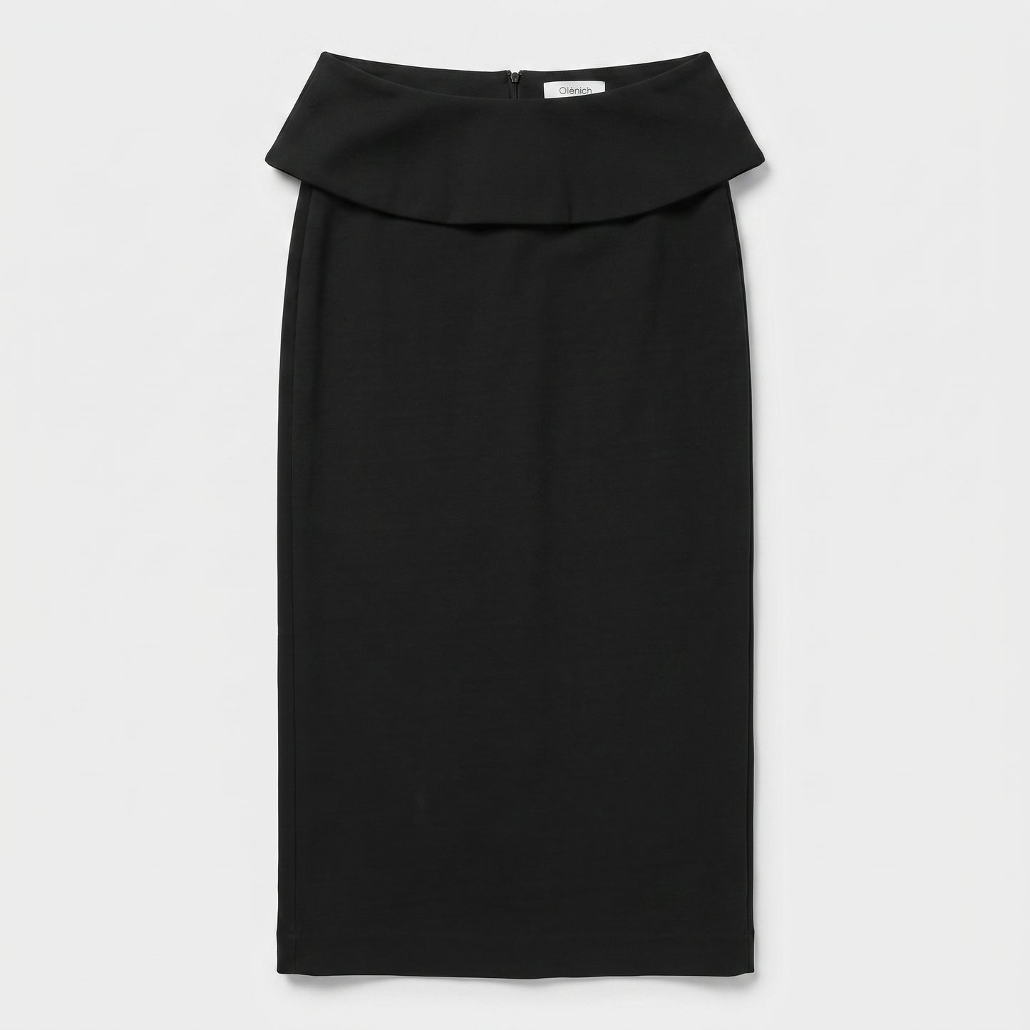 Structured Fold-Over Midi Skirt